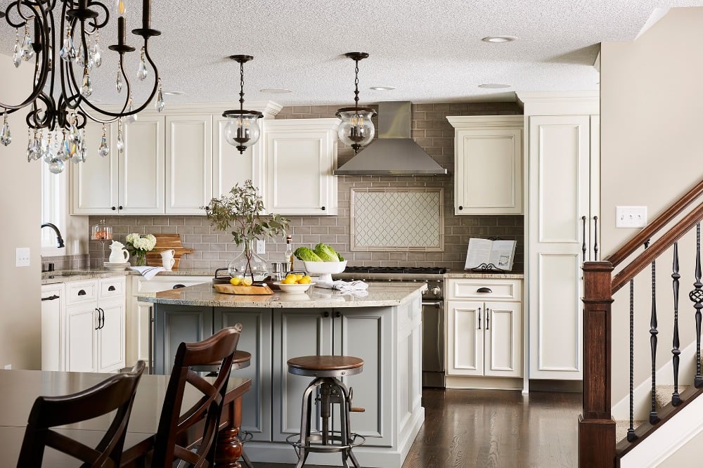 pendant lights over bar