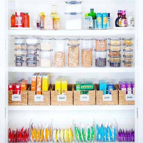 Pantry with Color-Coded Organization | Carla Bast Design