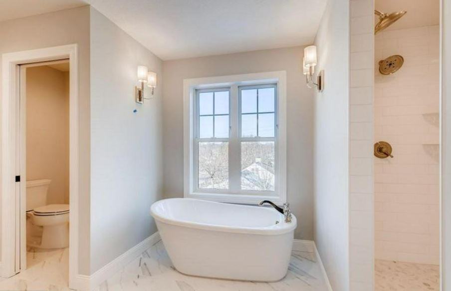 Master Bath with Soaking Tub Nook | Carla Bast Design