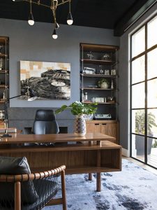 With a view out to the deck, this window backdrop is not only perfect for video calls, but it also provides ample natural lighting throughout the workday.