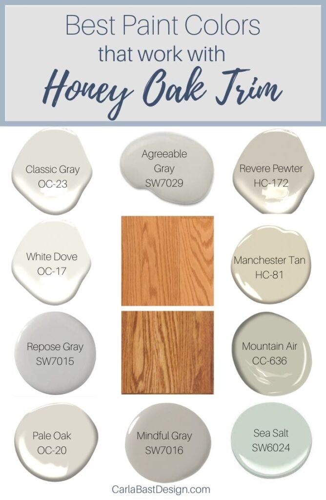 best paint colors with oak