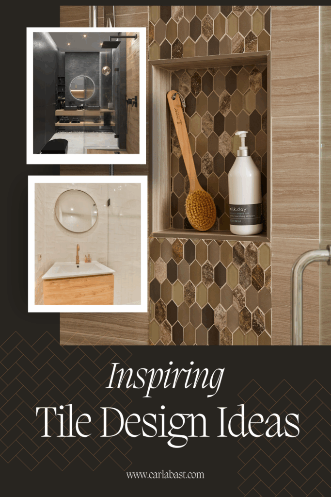 Inspiring tile design ideas and trends for kitchens bathrooms floors and accent walls featuring modern patterns finishes and materials by Carla Bast Design