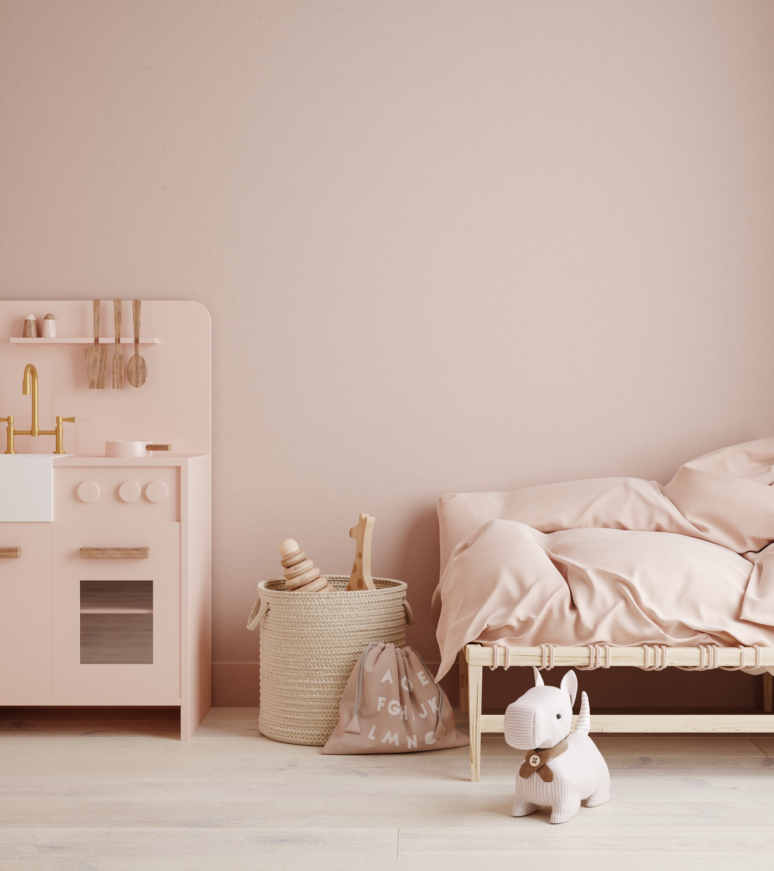 Neutral deals pink bedroom