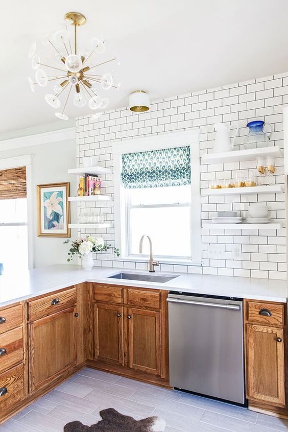 Flooring Goes With 1990s Oak Cabinets