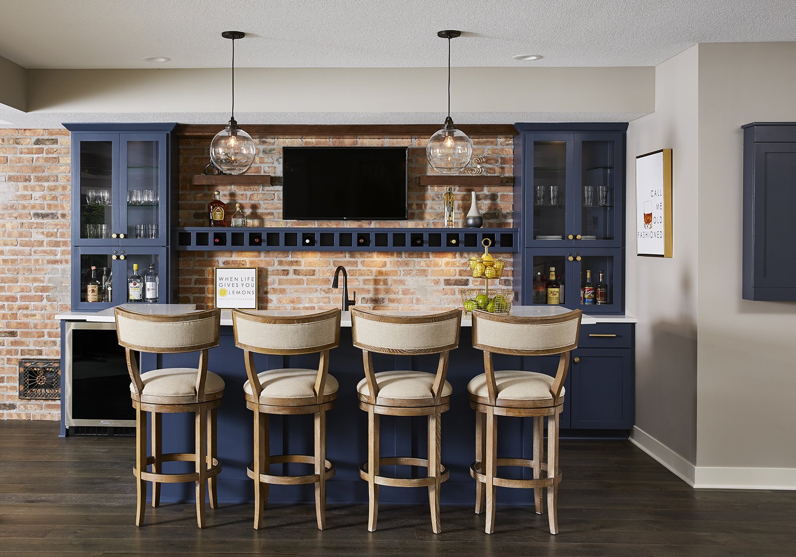 l shaped basement bar designs