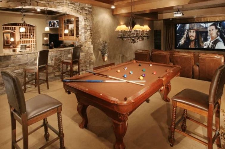 earth-toned-basement-game-room-colors