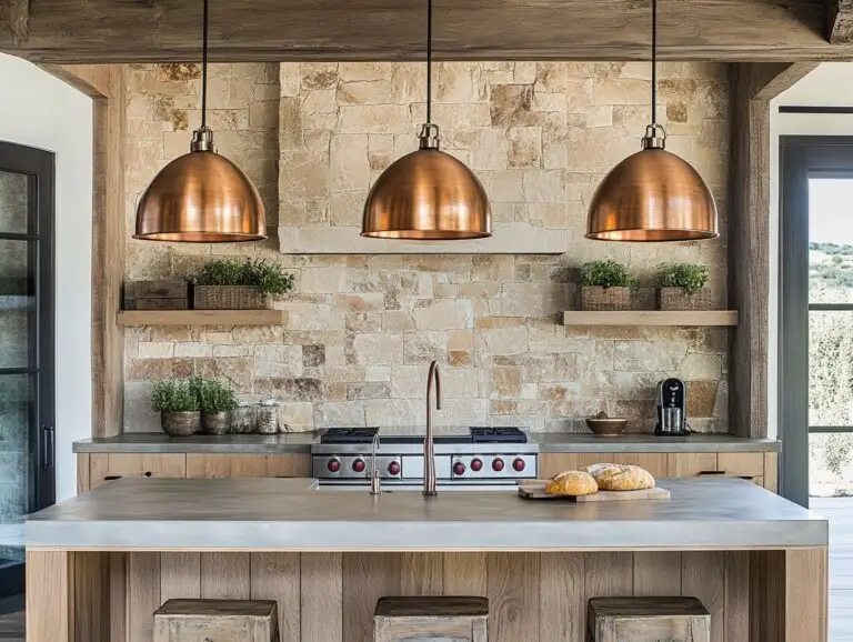 kitchen wood accents natural elements display