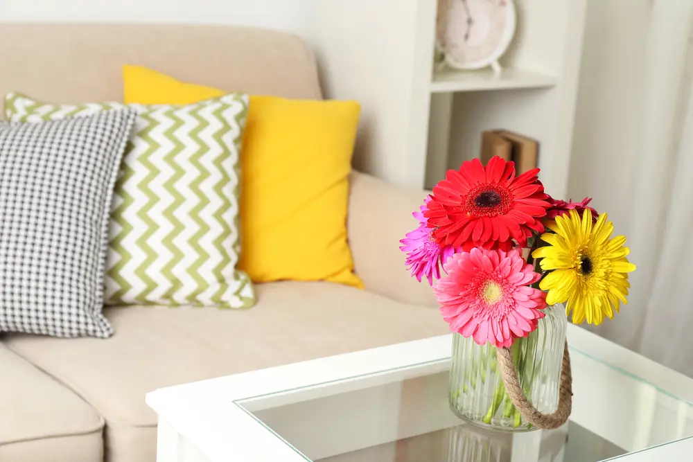 living-room-with-spring-flowers-on-coffee-table