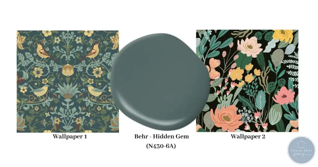 behr hidden gem paint color with beautiful wallpaper ideas