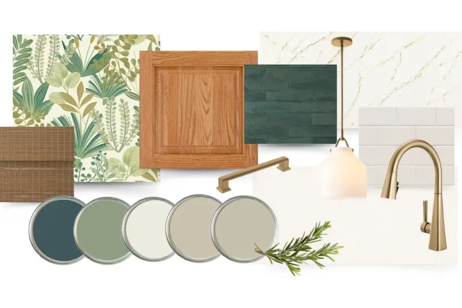 Honey Oak Kitchen Design Scheme Palette no. 4