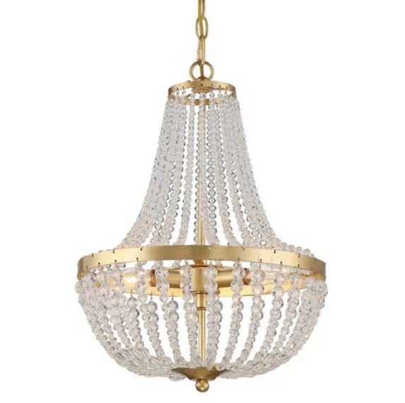 Rylee Antique Gold and Glass Chandelier