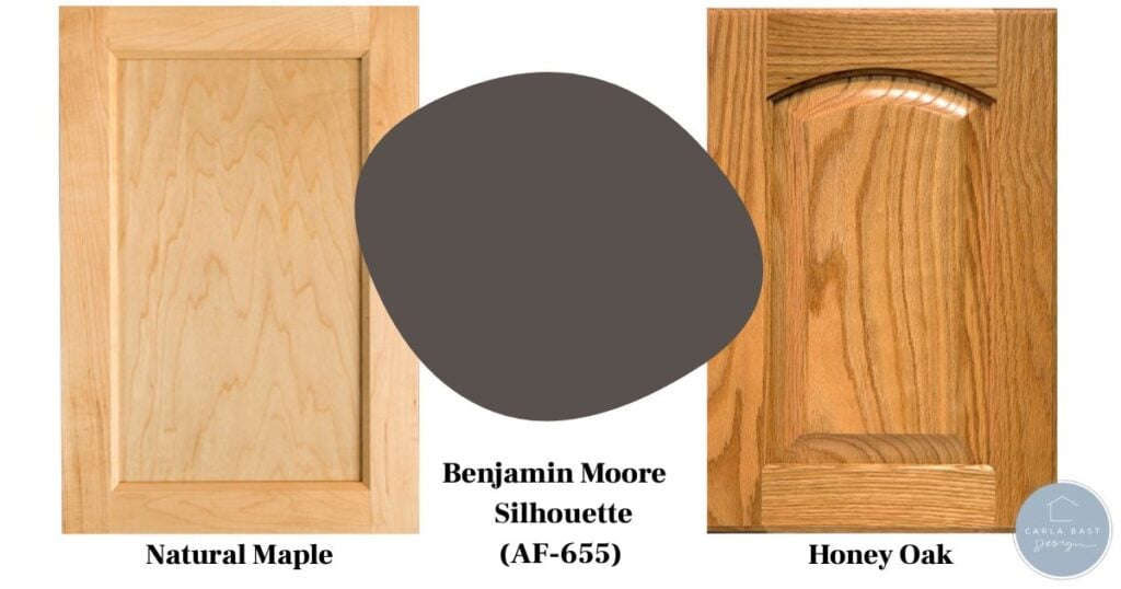 benjamin moore silhouette with honey oak and natural maple