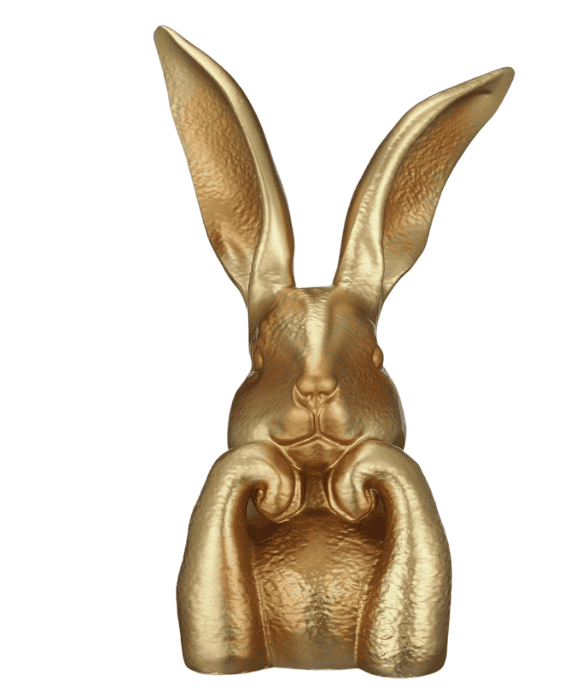 Spring Bunny Resin Statue & Vintage Gold