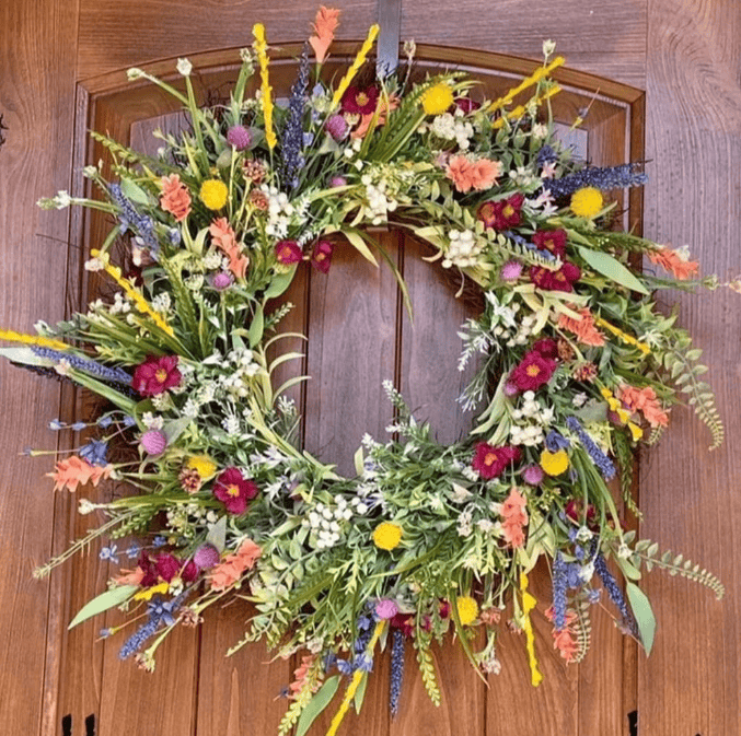 Spring Artificial Wildflower Wreath