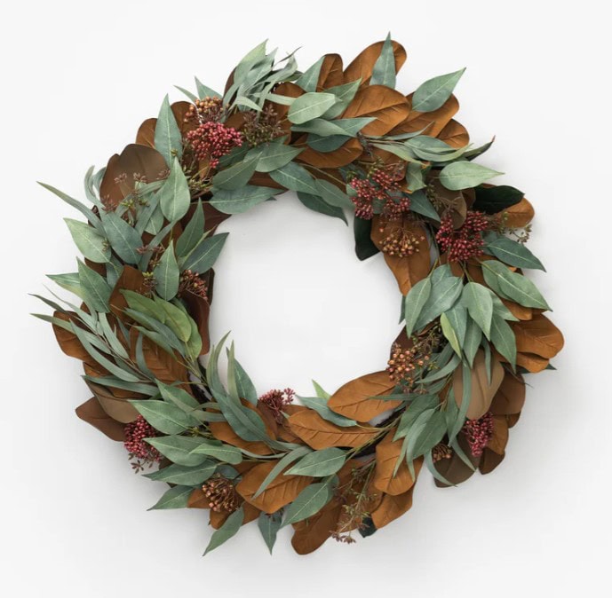 Faux Magnolia & Eucalyptus Wreath