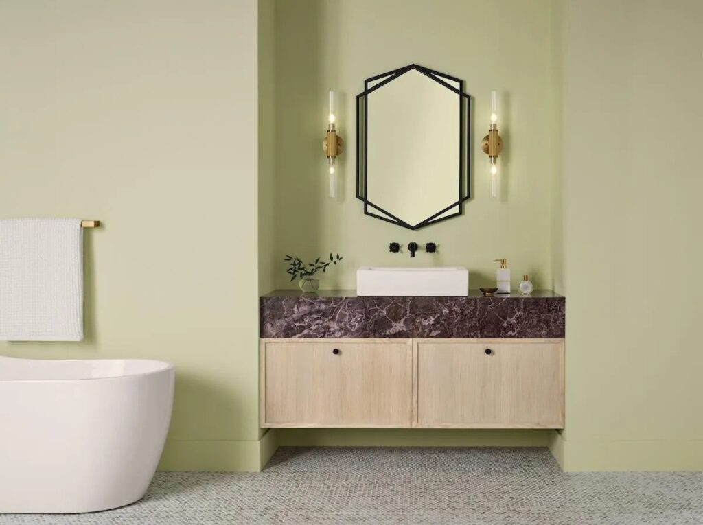 sherwin williams image - celery bathroom