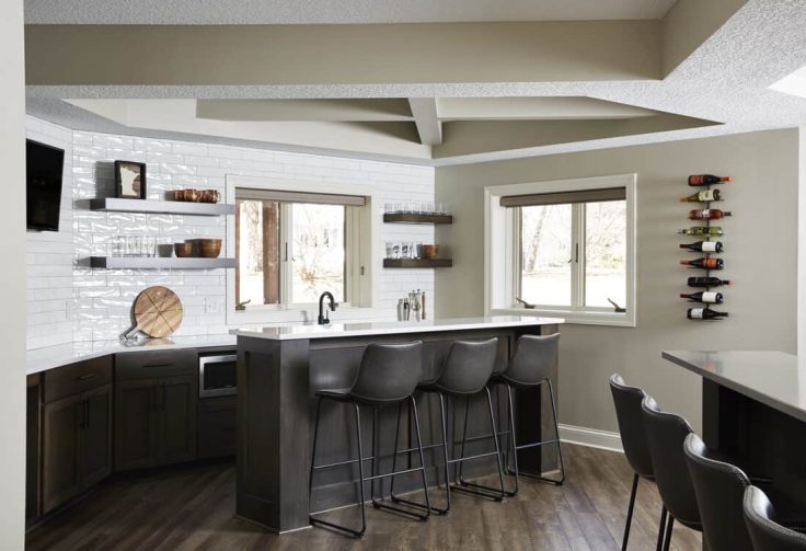 Basement Bar with ceiling detail