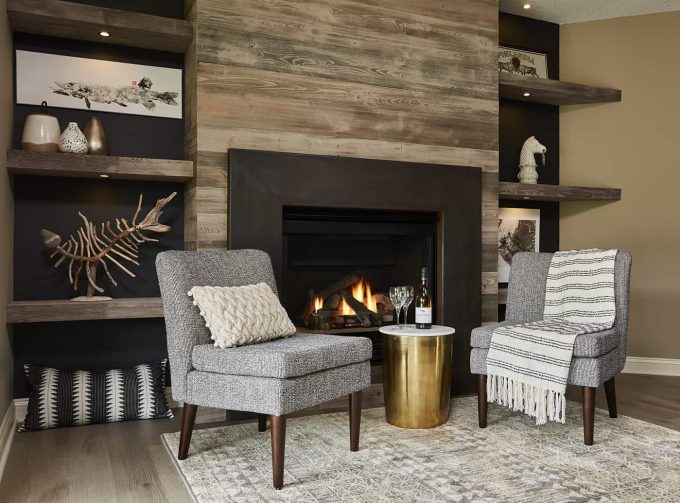 Rustic Wood Fireplace